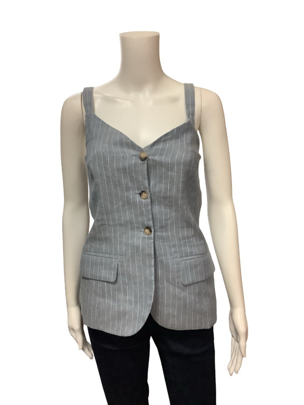 Vanessa Bruno Linen Stripe Print Top Size: XS